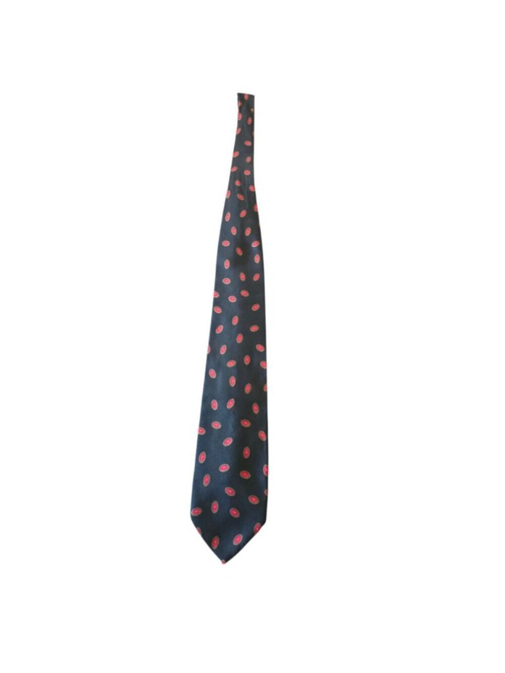 Private Stock Italian Silk Tie Vintage Black Red Gold Medallion Geometric Luxury - Picture 9 of 11